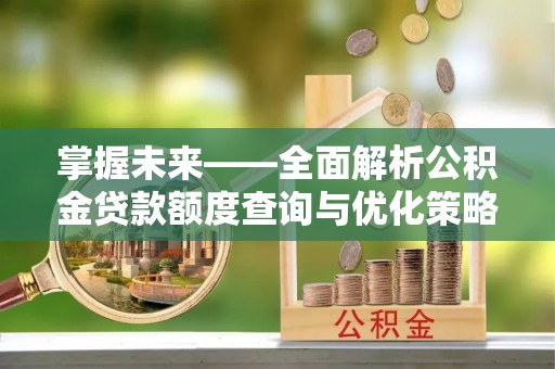 茄萣掌握未来——全面解析公积金贷款额度查询与优化策略
