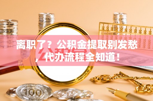 茄萣离职了？公积金提取别发愁，代办流程全知道！