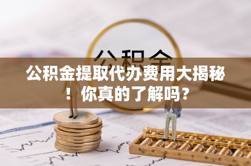 茄萣公积金提取代办费用大揭秘！你真的了解吗？