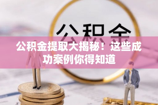 茄萣公积金提取大揭秘！这些成功案例你得知道