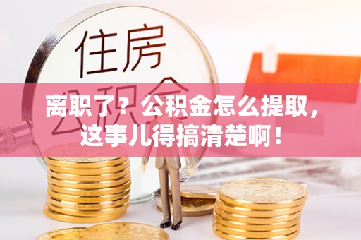 茄萣离职了？公积金怎么提取，这事儿得搞清楚啊！